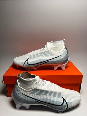 Nike Vapor Edge Pro 360 White Silver Chrome Football Cleats DQ3670-102 Mens 9